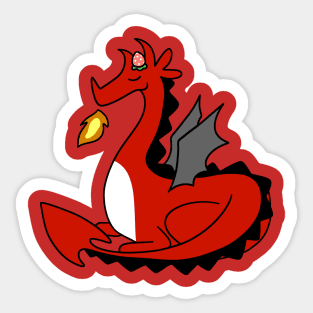 Fire Breathing Strawberry Dragon Sticker